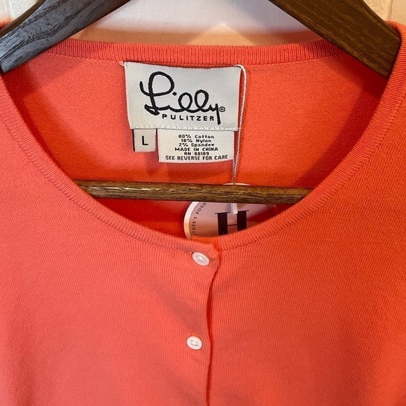 Lilly Pulitzer orange lightweight cardigan - Picture 3 of 6